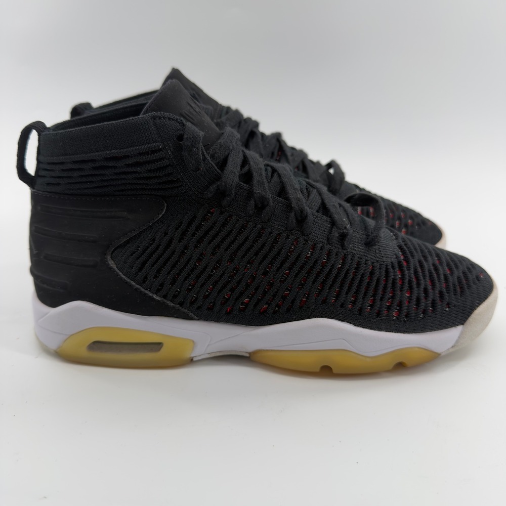 Nike Air Jordan 6 Retro Flyknit Black Varsity Red Kids 7Y Sneakers